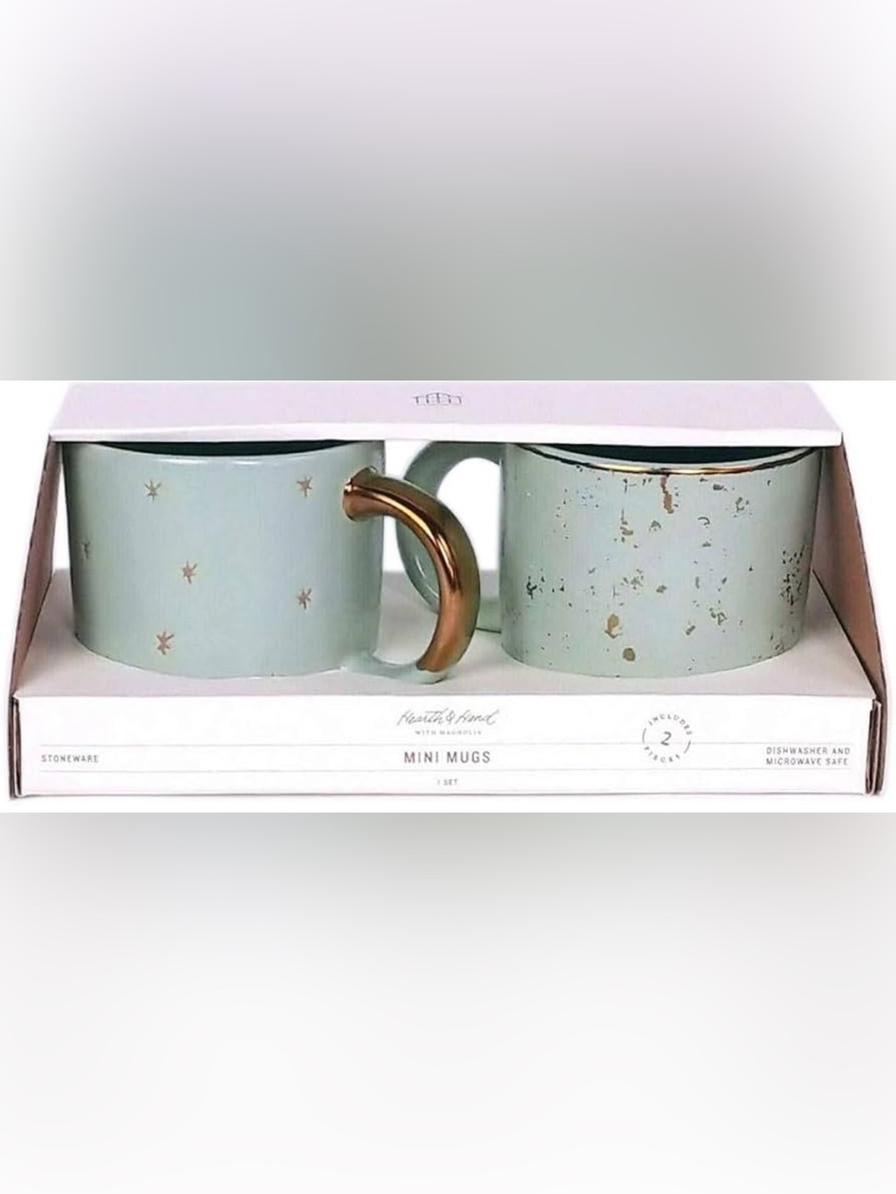 hearth & hand with magnolia stoneware mini mugs 2 total NEW NWT
